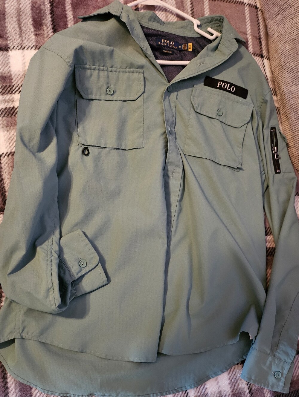 Polo by Ralph Lauren Sage Green Military Field Shirt Jacket